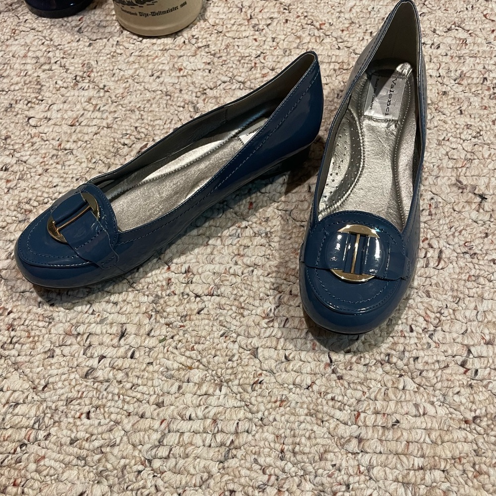Blue patent loafers Sz 11